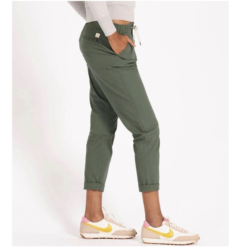 Vuori Ripstop Pants 98% Cotton Olive Green Jogger Hiking Athleisure Active L - Picture 2 of 6